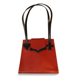 \"Christian Lacroix\" bag in red donkey skin leather.